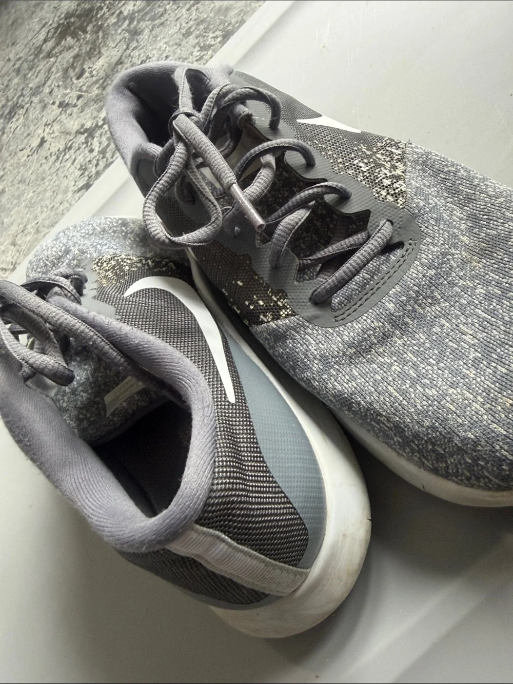 Nike Men’s Gray and White Athletic Running Shoes